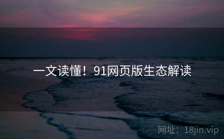 一文读懂！91网页版生态解读