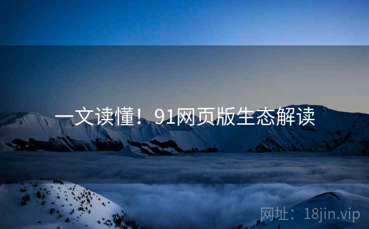 一文读懂！91网页版生态解读