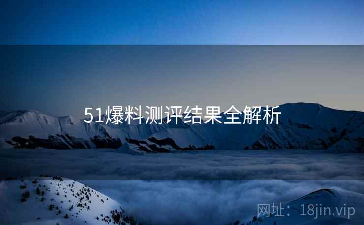 51爆料测评结果全解析