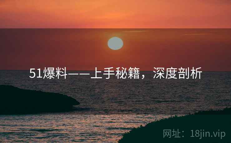51爆料——上手秘籍，深度剖析