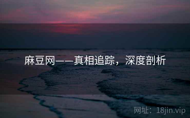 麻豆网——真相追踪，深度剖析